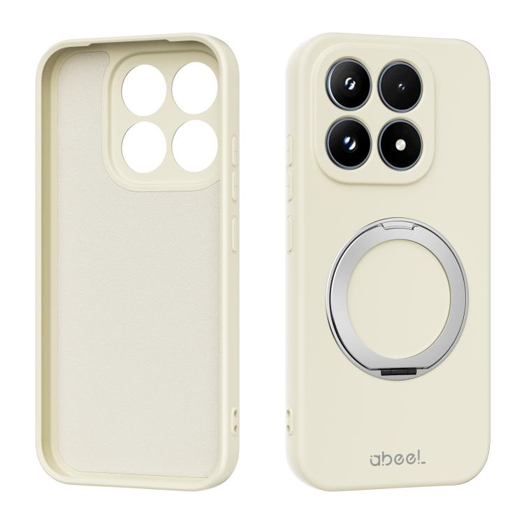 ABEEL Skin-friendly Feel Magnetic Liquid Silicone Phone Case with Holder, For Xiaomi 17 Ultra, For Xiaomi 17 Pro Max, For Xiaomi 17 Pro, For Xiaomi 17