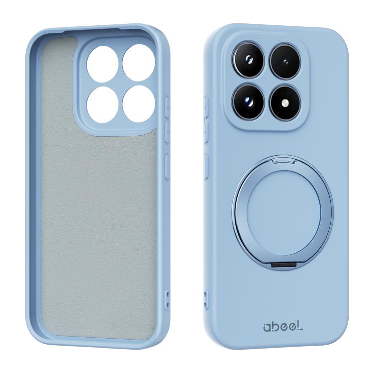 ABEEL Skin-friendly Feel Magnetic Liquid Silicone Phone Case with Holder, For Xiaomi 17 Ultra, For Xiaomi 17 Pro Max, For Xiaomi 17 Pro, For Xiaomi 17