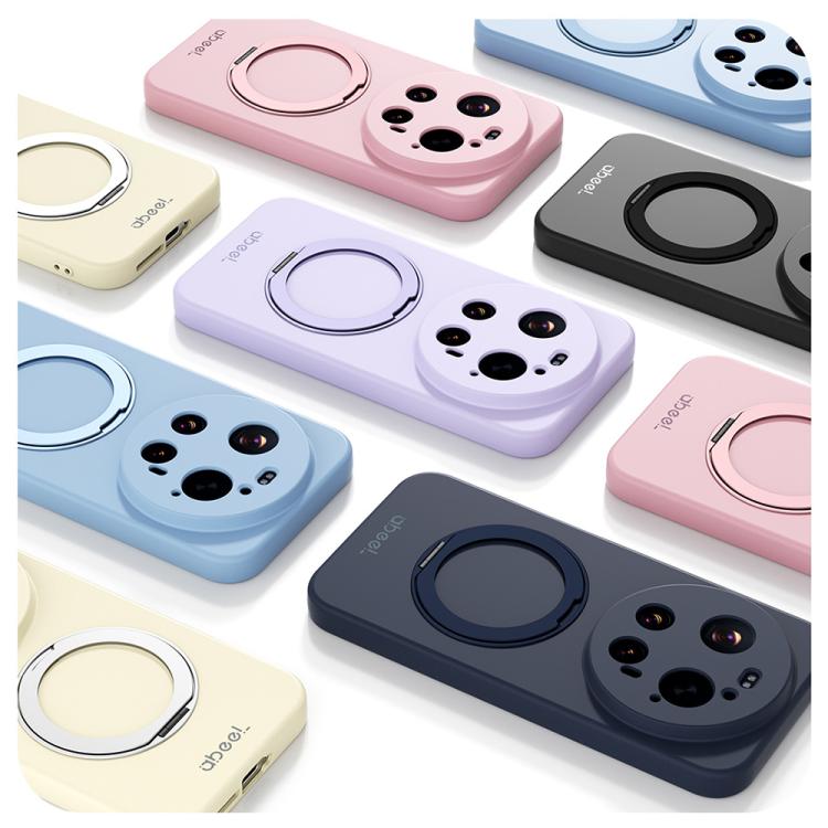 ABEEL Skin-friendly Feel Magnetic Liquid Silicone Phone Case with Holder, For Xiaomi 17 Ultra, For Xiaomi 17 Pro Max, For Xiaomi 17 Pro, For Xiaomi 17
