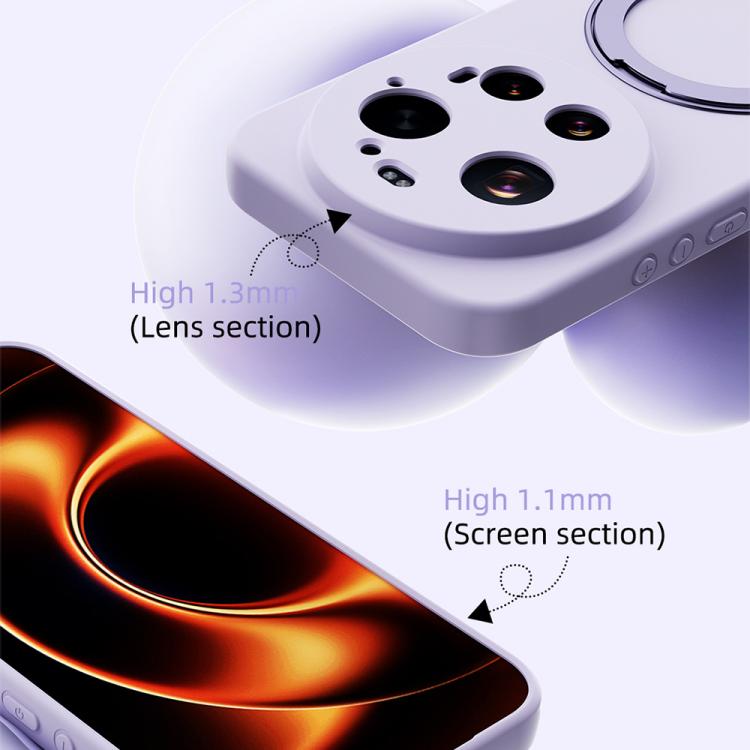 ABEEL Skin-friendly Feel Magnetic Liquid Silicone Phone Case with Holder, For Xiaomi 17 Ultra, For Xiaomi 17 Pro Max, For Xiaomi 17 Pro, For Xiaomi 17