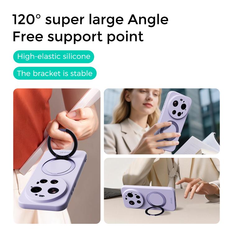ABEEL Skin-friendly Feel Magnetic Liquid Silicone Phone Case with Holder, For Xiaomi 17 Ultra, For Xiaomi 17 Pro Max, For Xiaomi 17 Pro, For Xiaomi 17