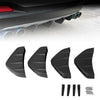 4 PCS Car General Shark Fin Rear Spoiler Bumper Chassis Decoration, Black