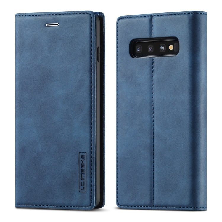 LC.IMEEKE Strong Magnetism Ultra-thin Horizontal Flip Shockproof Matte TPU + PU Leather Case with Holder & Card Slots & Wallet, For Samsung Galaxy S10, For Samsung Galaxy S10+