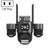 ICSee Triple-Lens 3MP Wireless WiFi Security Camera, Three-Screen Panoramic PTZ IP Camera with Full-Color Night Vision, US Plug, EU Plug