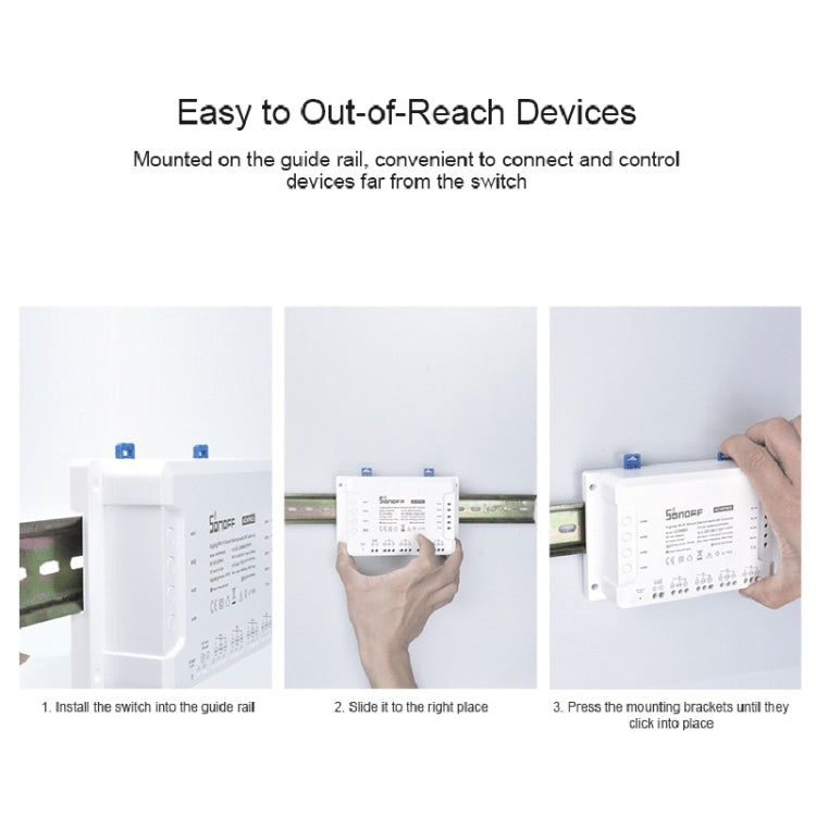 Sonoff 4CHPROR3 Mobile Phone Smart Home Switch Four-way Controller, Support Long-range Control Timing