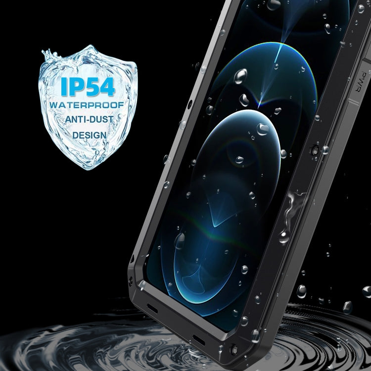 Shockproof Waterproof Silicone + Zinc Alloy Protective Case, For iPhone 12 / 12 Pro