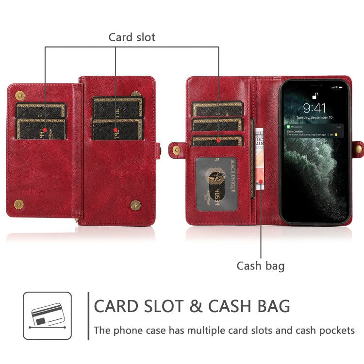 Multiple Card Slots Detachable Magnetic Horizontal Flip Leather Case with Card Slots & Holder & Wallet, For iPhone 12 mini, For iPhone 12 / 12 Pro, For iPhone 12 Pro Max