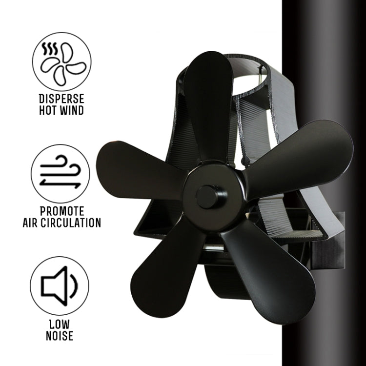 YL-106 5-Blade High Temperature Aluminum Heat Powered Fireplace Stove Fan, YL-106 (Black), YL-106 (Bronze), YL-106 (Grey), YL-106 (Gold), YL-106 (Rose Red), YL-106 (Silver), YL-106 (White)