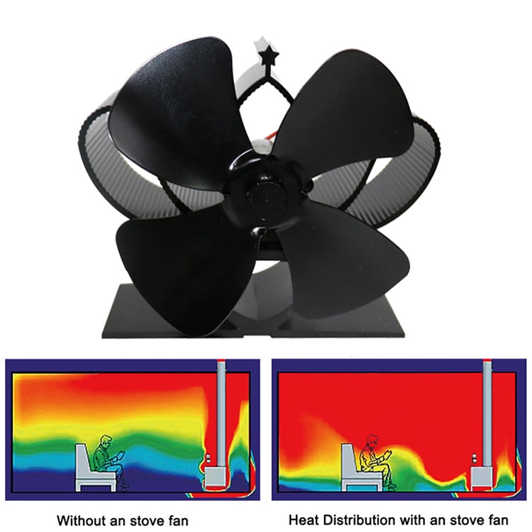YL201 4-Blade High Temperature Metal Heat Powered Fireplace Stove Fan, YL201 (Grey), YL201 (Gold), YL201 (Rose Red), YL201 (Silver), YL201 (Black), YL201 (Bronze)