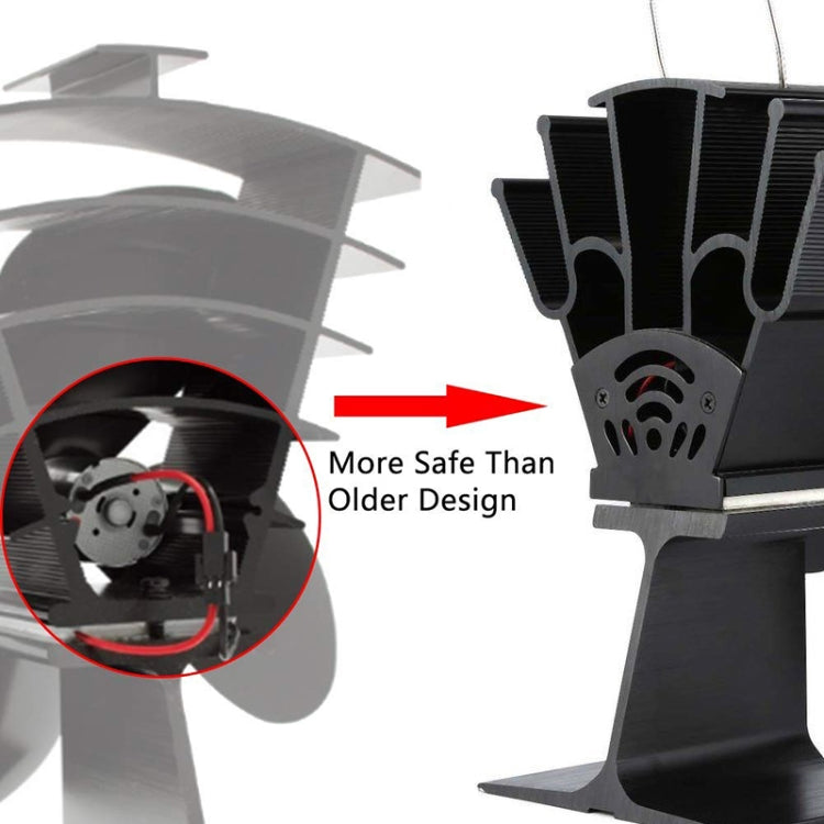 YL602 5-Blade High Temperature Metal Heat Powered Fireplace Stove Fan, YL602 (Bronze), YL602 (Grey), YL602 (Gold), YL602 (Rose Red), YL602 (Silver), YL602 (Black)