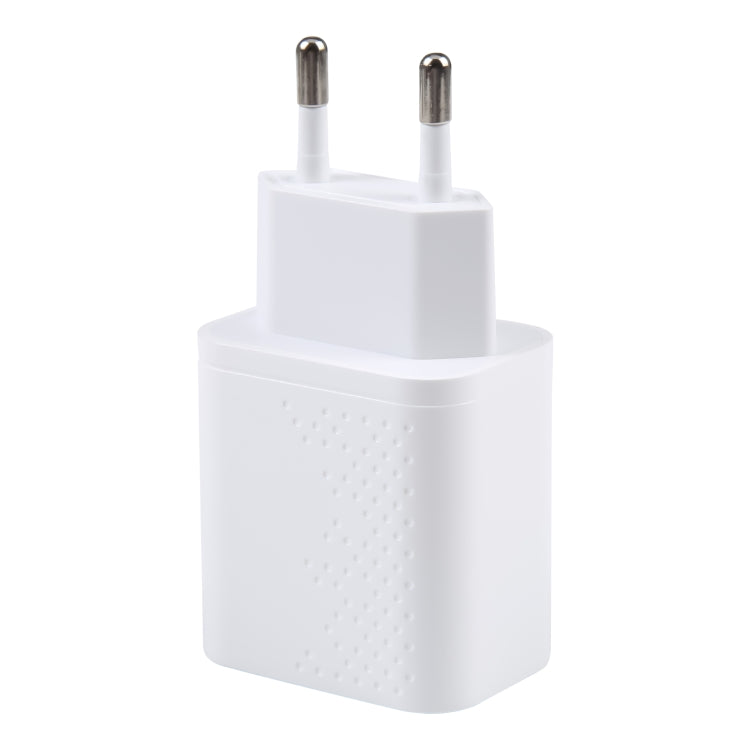 LZ-105A+C PD 20W USB-C/Type-C+QC 3.0 USB Ports Dot Pattern Travel Charger, EU Plug(White)