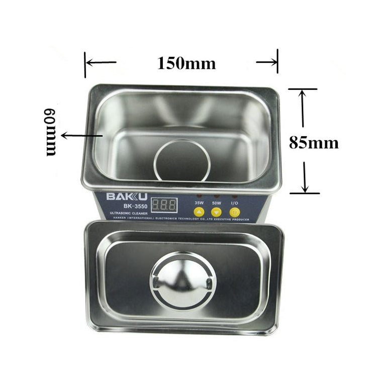 BAKU BK-3550 35W / 50W Adjustable 0.8L LCD Display Ultrasonic Cleaner, AC 110V, US Plug, BK-3550 35W / 50W 0.8L 110V