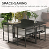 Outsunny 5 Pieces Patio Dining Set with Foldable Back, Light Grey