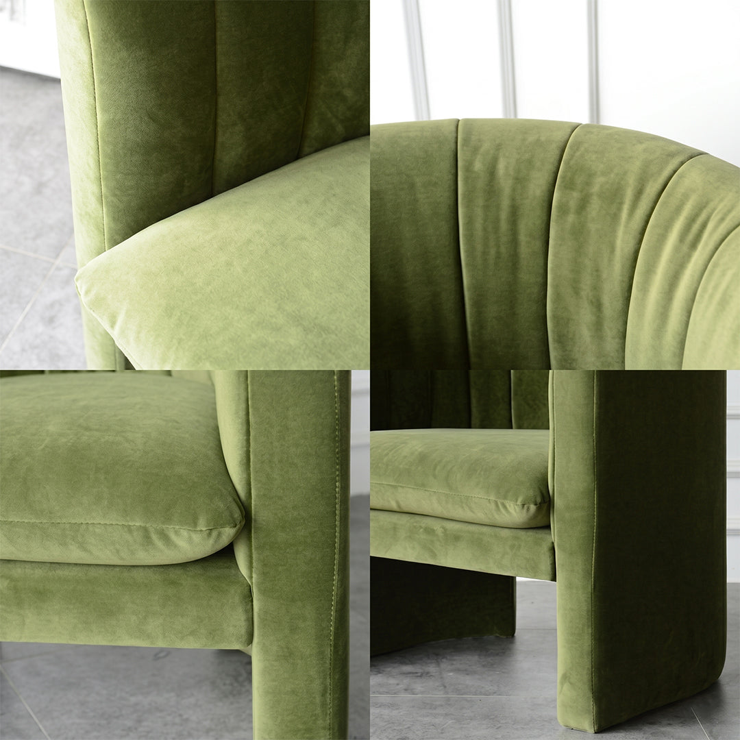 Edwick Armchair, Green Velvet