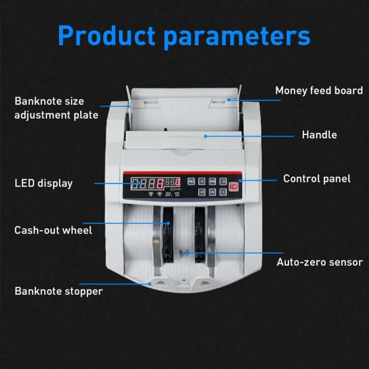 2108UV/IR Portable Multi-Currency Currency Counter, Specification: AU Plug, 220V AU Plug
