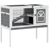 PawHut Wooden Rabbit Hutch, Small Animal House w/ Removable Tray, Openable Roof