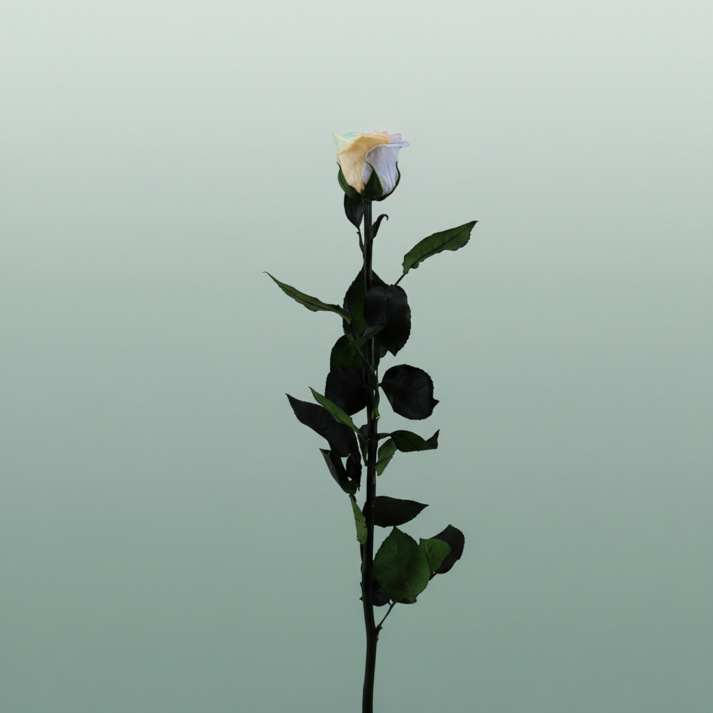 Rose Preserved Stem Rainbow Pastel