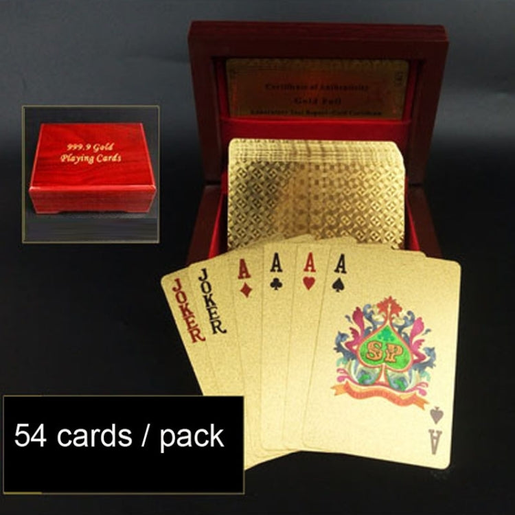 Creative Frosted Back Texture Plastic From Vegas to Macau Playing Cards Texas Poker with Wooden Gift Box, Golden Tattice Gift Box, Golden Dollar Wooden Gift Box