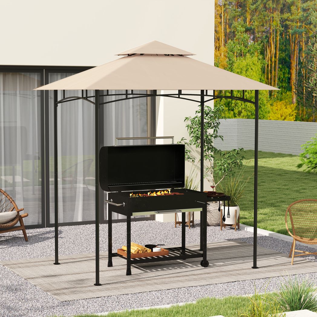 Outsunny Grill Gazebo Cover Roof Replacement for 1.5 x 2.4m Frame