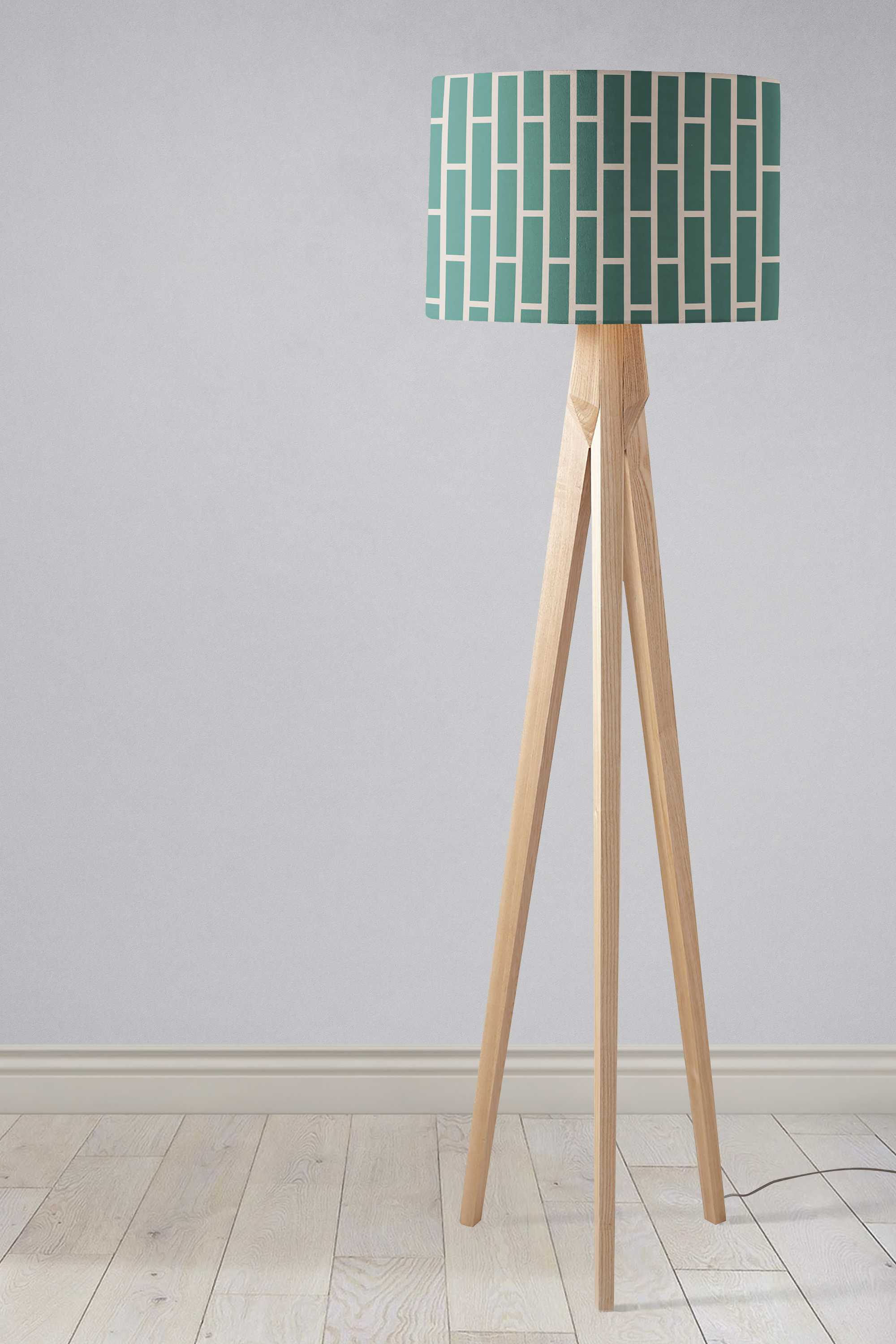 Green and Beige Geometric Lampshade