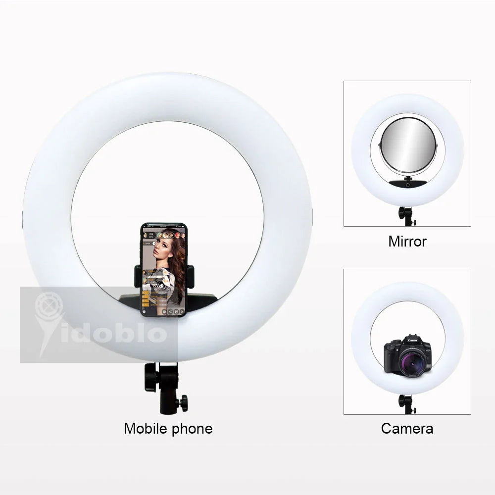 96W Yidoblo FE-480II Dimmable Bi-color Ring Light 480 LED Video Continue Lamp LCD Video lamp Lighting + 2m standing + handbag