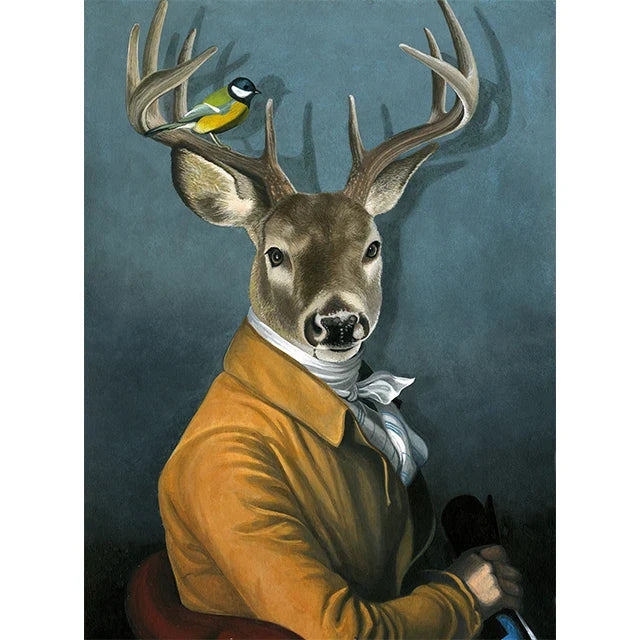 Retro Animal Portrait Wall Art Poster – Modern Nordic Home Décor