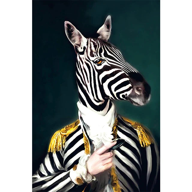 Retro Animal Portrait Wall Art Poster – Modern Nordic Home Décor