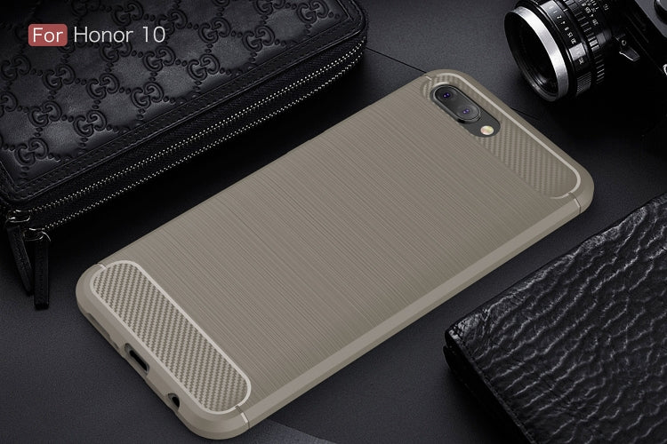 Brushed Texture Carbon Fiber Shockproof TPU Case for Huawei Honor 10, Huawei Honor 10