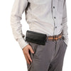 Men Lambskin Texture Multi-functional Universal Mobile Phone Waist Pack Leather Case for 6.9 Inch or Below Smartphones, with Card slot