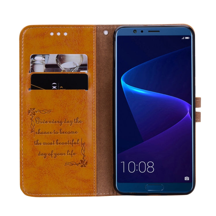 Business Style Oil Wax Texture Horizontal Flip Leather Case for Huawei Honor 10, with Holder & Card Slots & Wallet, For Huawei Honor 10