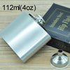 112mL (4oz) Outdoor Sports Handy Home Travel Wild Stainless Steel Portable Hip Flask(with Small Funnel)(Silver 112mL (4oz)), 112mL (4oz)