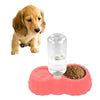 Pumpkin Shape Dog Cat Food Dish + Drinking Water Double Bowls with Automatic Water Dispenser, Size: S, Size: S  Magenta, Size: S  Green