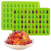 2 PCS 50 Holes Small Bear Chocolate Tray Silicone Mold Cookie Mold Candy Mold, Random Color Delivery, Size: 19*13.7*1cm, 50-Grid