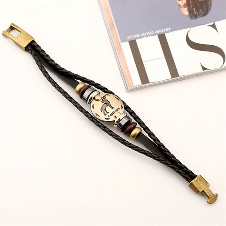 2 PCS Couple Lovers Jewelry Leather Braided Constellation Detail Hand Chain Bracelet, Size: 21*1.2cm, HC3505A, HC3505B, HC3505C, HC3505D, HC3505E, HC3505F, HC3505G, HC3505H, HC3505J, HC3505K, HC3505L, HC3505M