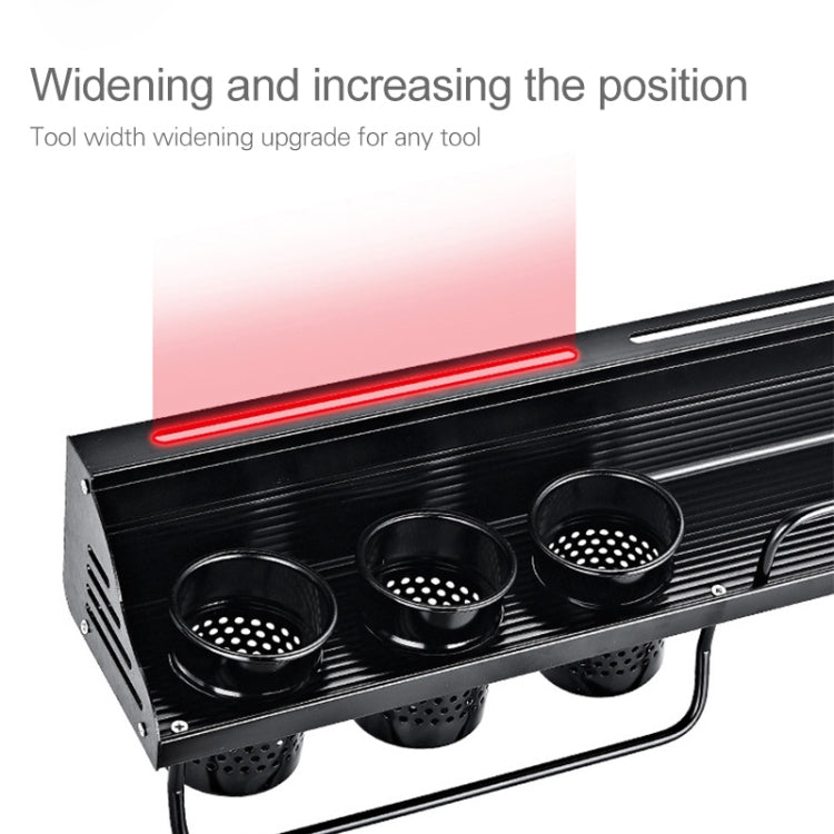 B Version 50cm 2 Cups 10 Hooks Kitchen Multi-function Wall-mounted Condiment Storage Rack, B Version 50cm 2 Cups
