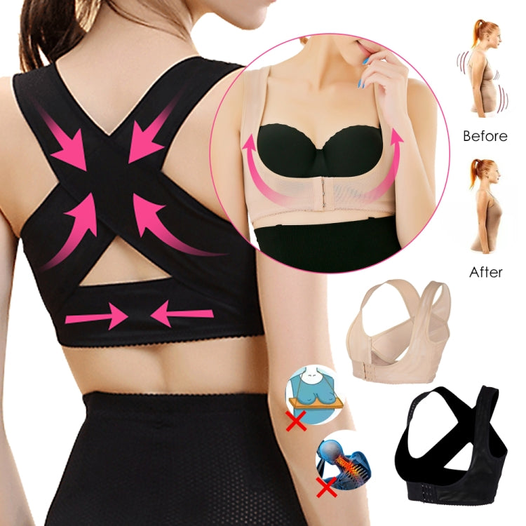 Women Ultrathin Kyphosis Correction Shoulder Support Tight-fitting Orthopedic Belt, Size:XL(Black)