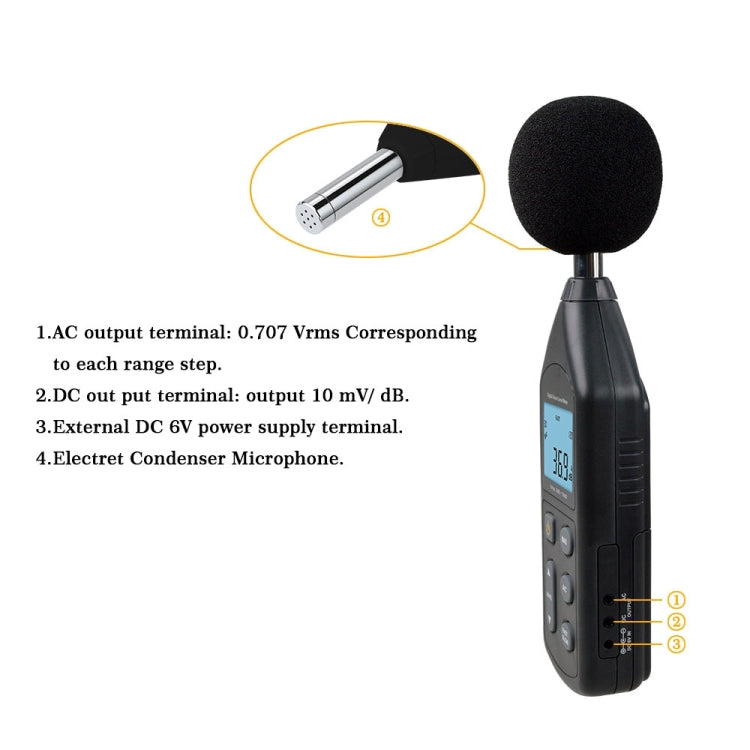 Wintact WT1357 Digital Sound Level Meter, Range: 30dB~130dB, WT1357
