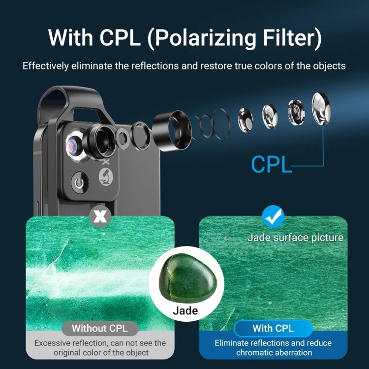 APEXEL™ APL-MS002BK 200X HD Universal Portable Mobile Phone Microscope with LED Light (Black)