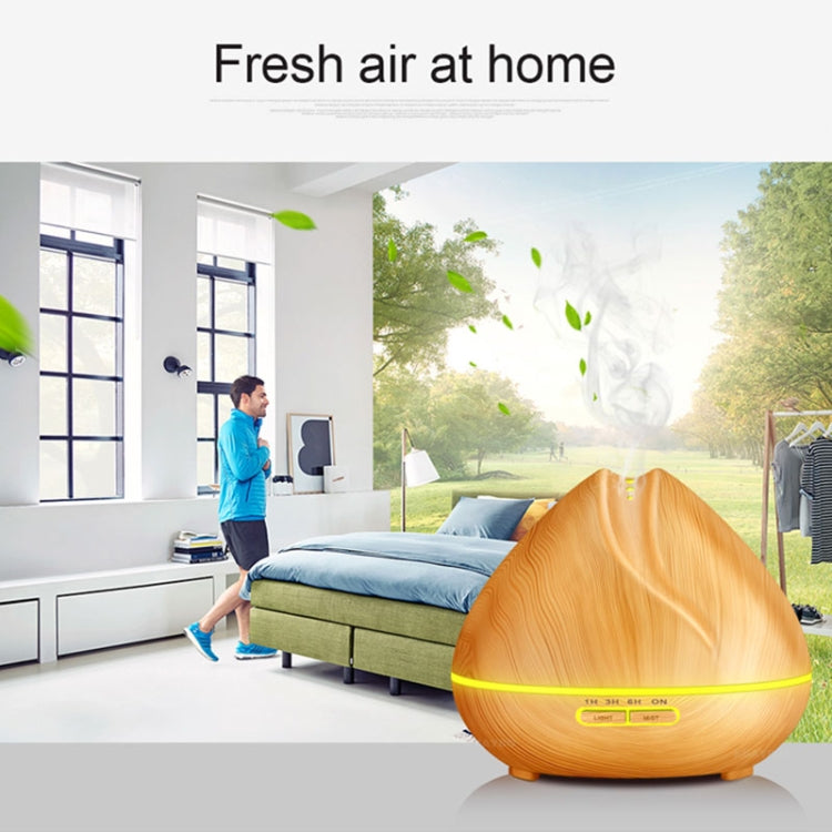 Peach Shape Wood Grain Remote Control Ultrasonic Humidifier Aromatherapy Machine Automatic Alcohol Sprayer with LED Lights, Capacity: 400mL, UK Plug (Dark Wood Color), Peach Shape Dark Wood Color, Peach Shape Light Wood Color, Diamond Dark Wood Color  ...