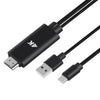 9572A USB Power Supply USB-C/Type-C to HDMI 4K Aluminum Alloy Cable, Length: 1.8m(Black)