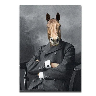 Retro Animal Portrait Wall Art Poster – Modern Nordic Home Décor