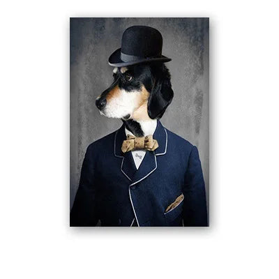 Retro Animal Portrait Wall Art Poster – Modern Nordic Home Décor