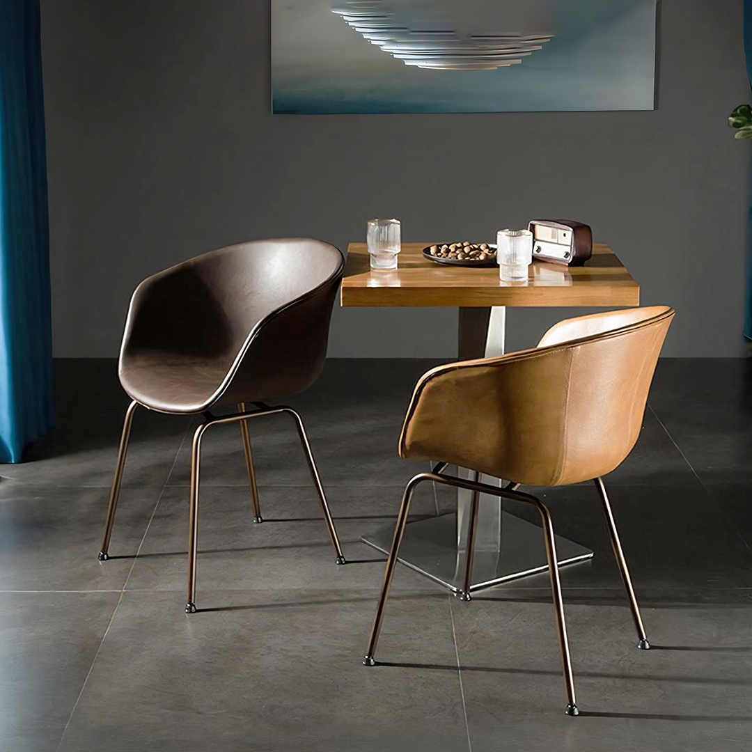 A Set of 2 Herron Dining Chairs, PU Leather
