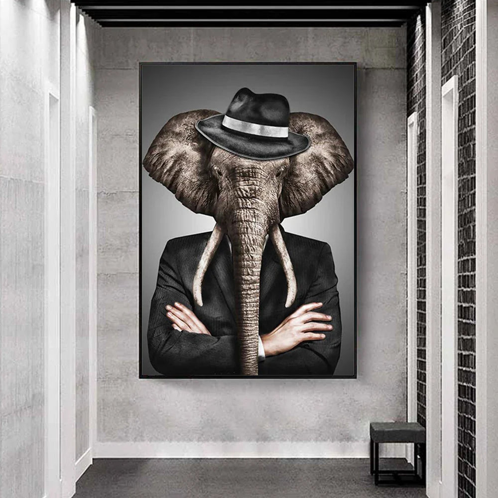Retro Animal Portrait Wall Art Poster – Modern Nordic Home Décor