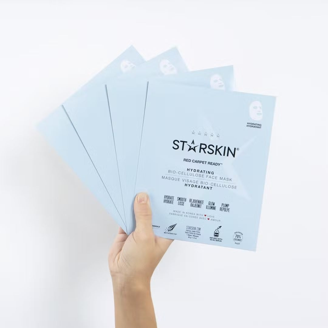 STARSKIN Hydrating face sheet mask - Hydrating Bio-Cellulose - Red Carpet Ready™