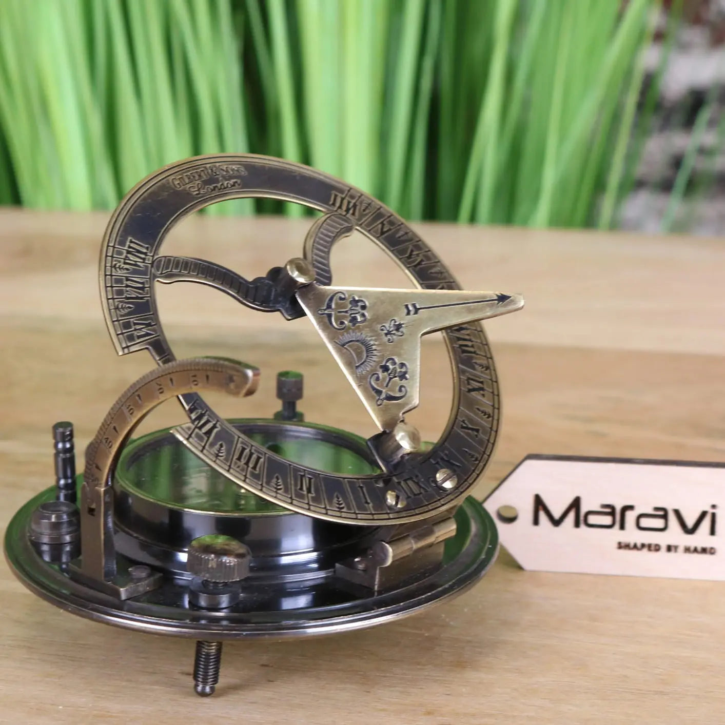 Gilbert and Sons Antique Brass Sundial Compass