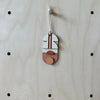 Warm Tones Small Geometric Wall Hanging - Mini Mid-Century Wall Art - Little Wooden Decoration - Contemporary Wall Decor