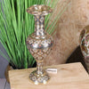 Vintage Brass Vase 42cm Hand Painted and Etched