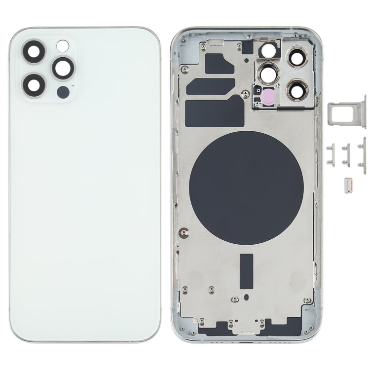 Back Housing Cover with SIM Card Tray & Side  Keys & Camera Lens for iPhone 12 Pro(Blue), For iPhone 12 Pro(with SIM Card Tray & Side Keys)
