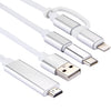 3 in 1 Micro USB & 8 Pin & Type-C to HDMI HD 1080P HDTV Adapter Cable(Silver)